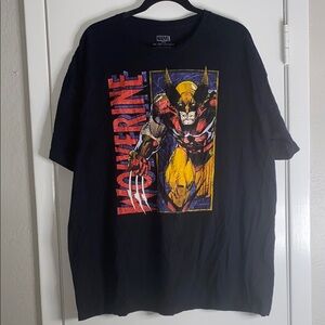 Marvel Black and Red Wolverine Short Sleeve Tee
